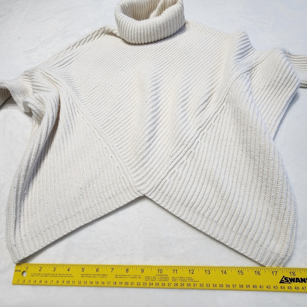 TWIK Simons Sweater Womens XS Rib Knit Batwing Asymmetric Slouch Shrug Statement - Picture 13 of 14